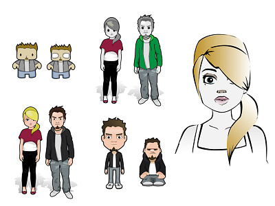 Character design for TV show's social media game character design illustration