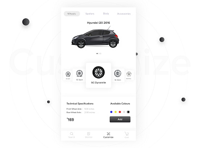 Customize Car car mobile screen screen design ui ux ui ux design