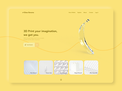 3D Print | Glass Banana 3d app app design banana branding colors illustration ui ux web yellow