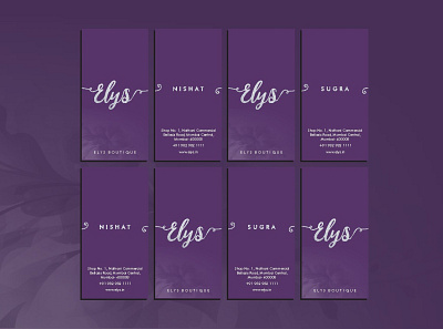 Business card concept for Elys Boutique best branding business card design business cards businesscard creative creative design design fashion identity logo purple symbol