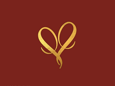 P+P wedding logo. Valentine's Day special 😍 couple gold heart invitation logo love marriage valentine wedding