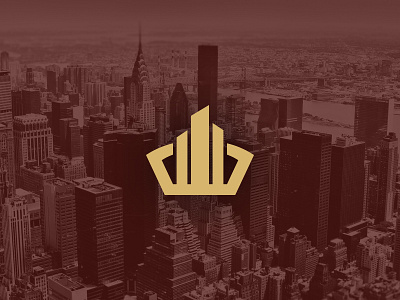 Crown+Building mark- see previous shot for the process amalgamation identity india logo logodesign monogram mumbai real estate real estate logo symbol system