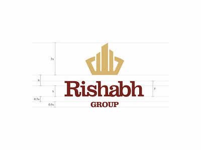 Rishabh Group logo in its perfect proportions builder developer icon identity identity branding india logo logo desinger mumbai real estate real estate logo realestate