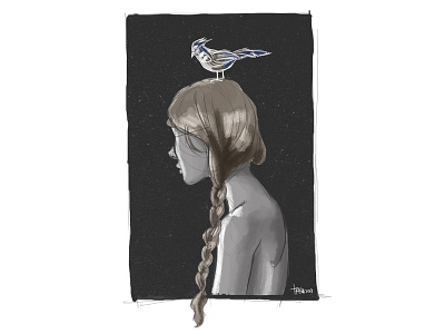 Bird Girl bird design girl illustration portrait profile sketch