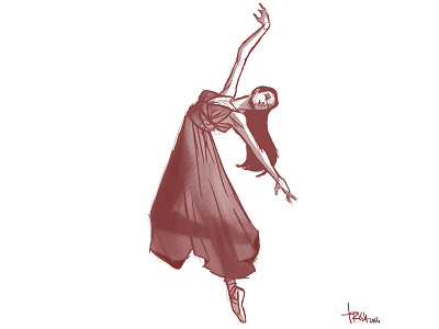 Ballet I ballerina ballet dance design girl illustration portrait profile sketch