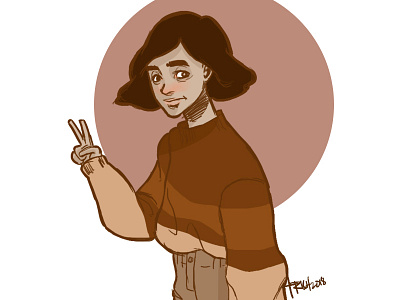Girl in Sepia brown coat design fashion girl illustration portrait profile sepia sketch warm