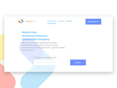 ConvertCart Landing page Concept landing page design uiux web website