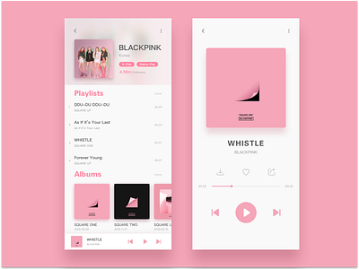 Singer / Music app ui