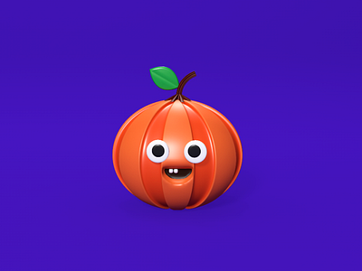 A cute pumpkin 3d c4d design icon illustration ux