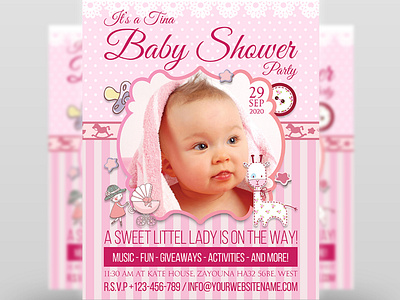 Baby Shower Flyer Template baby baby flyer baby shower baby shower flyer birthday blue ceremony daughter event first birthday flyer hipster invitation its a girl kid leaflet newborn party pledge template