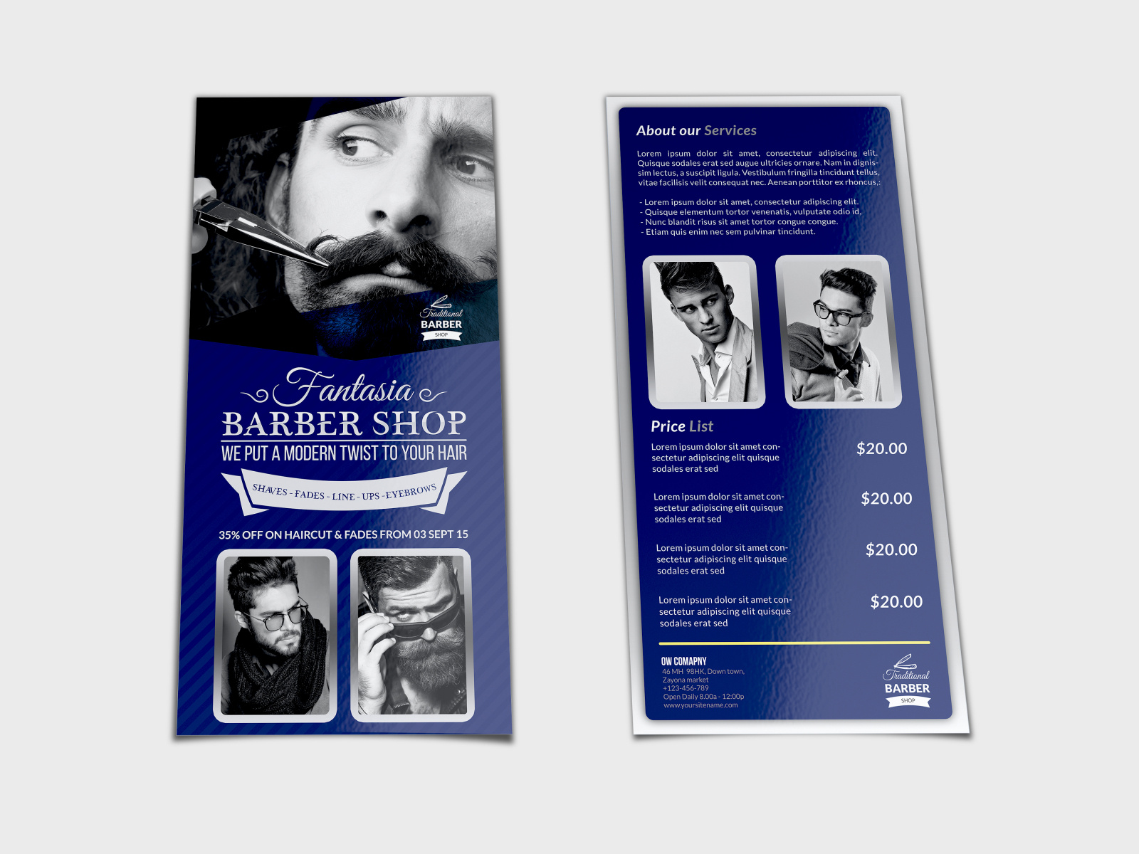 Barber Shop Flyer DL Size Template by OWPictures on Dribbble