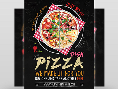 Pizza Restaurant Flyer Template antipasti burger cafe clean clean design coffee coffee shop creative delicious drink fast food flyer food italian italian food italy lasagna leaflet meal meat ball