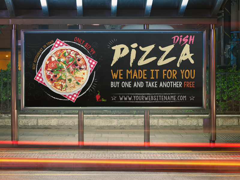 Pizza Restaurant Billboard Template by OWPictures on Dribbble