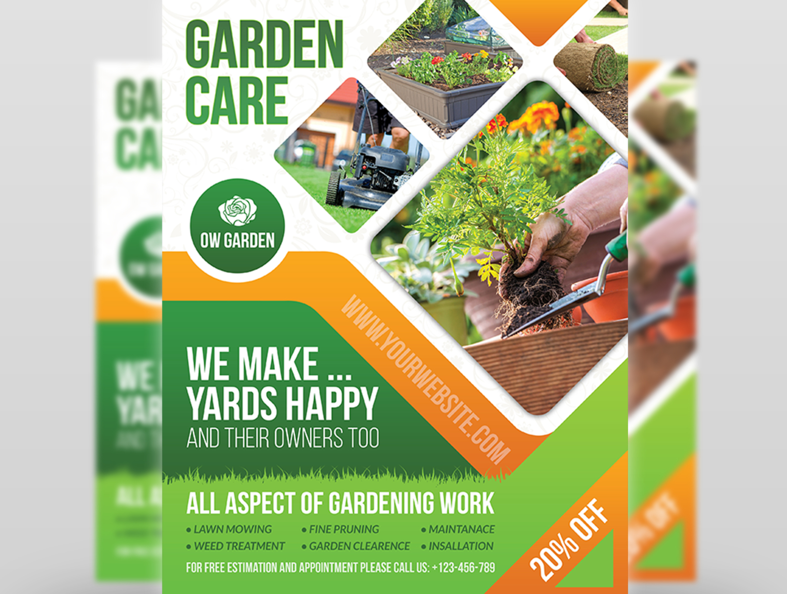 Garden Services Flyer Design Template by OWPictures on Dribbble With Regard To Landscaping Flyer Templates