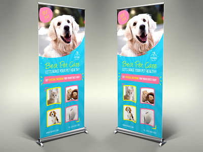 Pet Care Center Signage Banner Roll Up Template