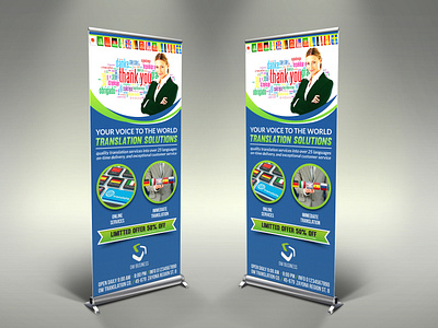 Translation Services Signage Banner Roll Up Template