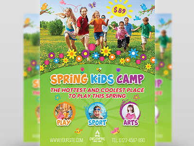 Spring Kids Camp Flyer Template