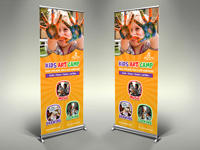 Kids Art Camp Signage Banner Roll Up Template