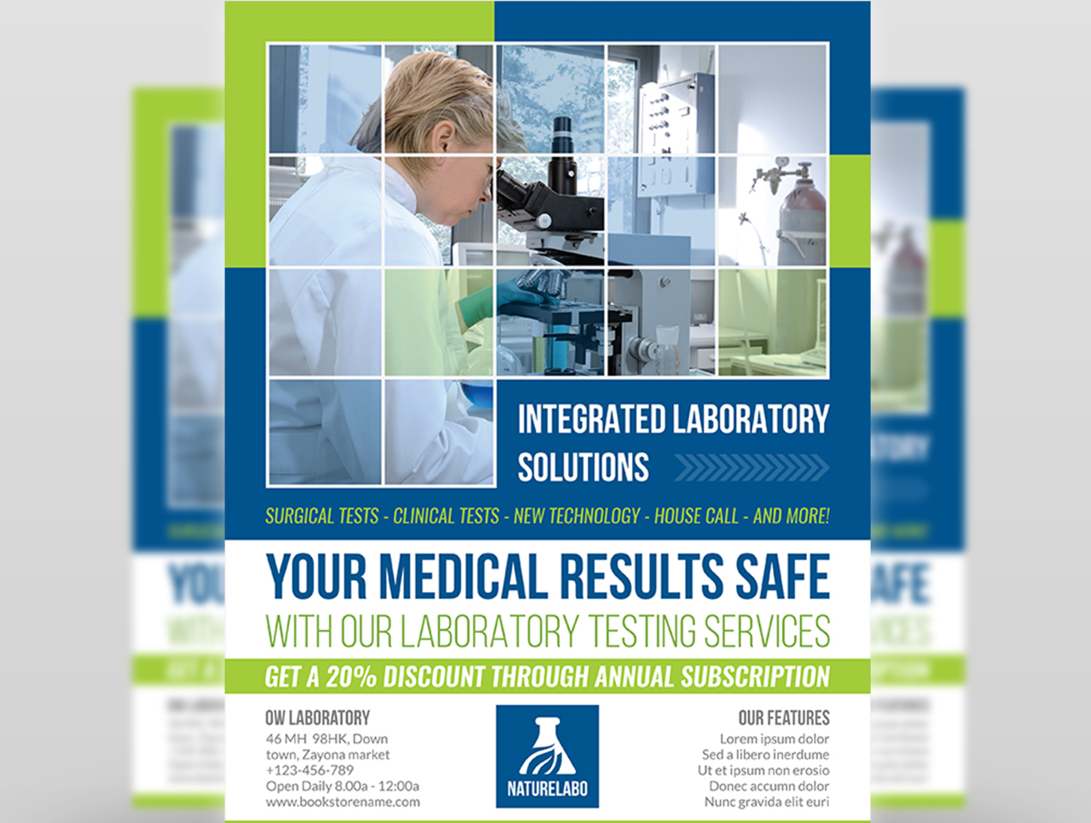 Medical Laboratory Flyer Template by OWPictures on Dribbble