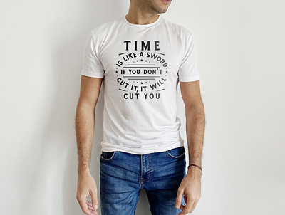 Time is Like a Sword - Typography art buisness clothes craft important mug mug art paper poster sketch sword t shirt time timeless typography typography art value values wall art wear