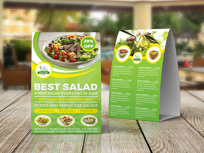 Salad Restaurant Tabel Tent Template