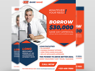 Banking Loan Flyer Template by OWPictures on Dribbble