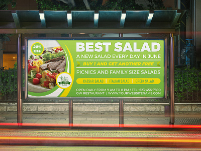 Salad Restaurant Billboard Template