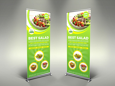 Salad Signage Banner Roll Up Template