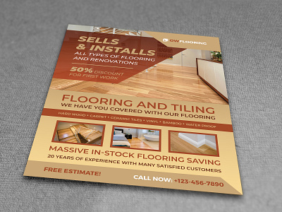 Flooring and Tiling Flyer Template by OWPictures on Dribbble