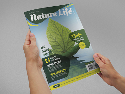 Nature Life Magazine Cover Template cover design earth eco ecological energy environment family flyer fresh future green happiness health leaflet life magazine nature organic pollution