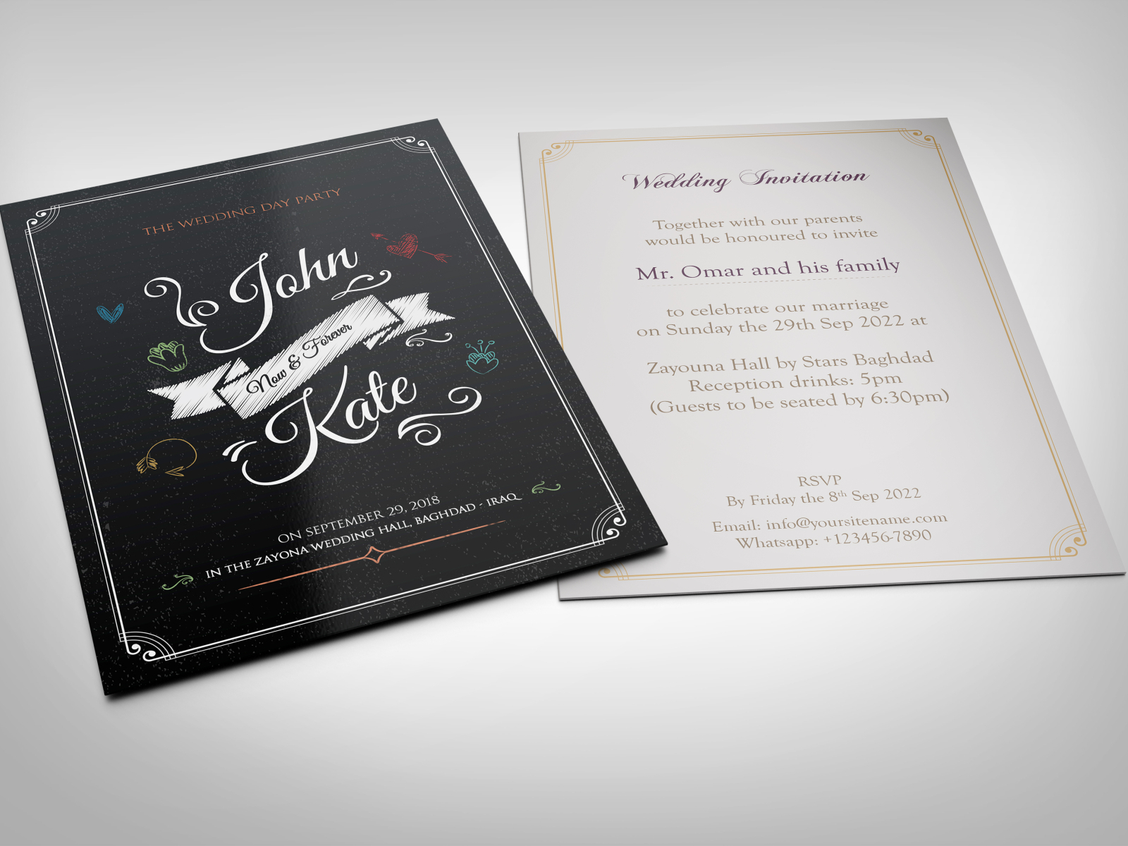 Weeding Invitation Card Template by OWPictures on Dribbble