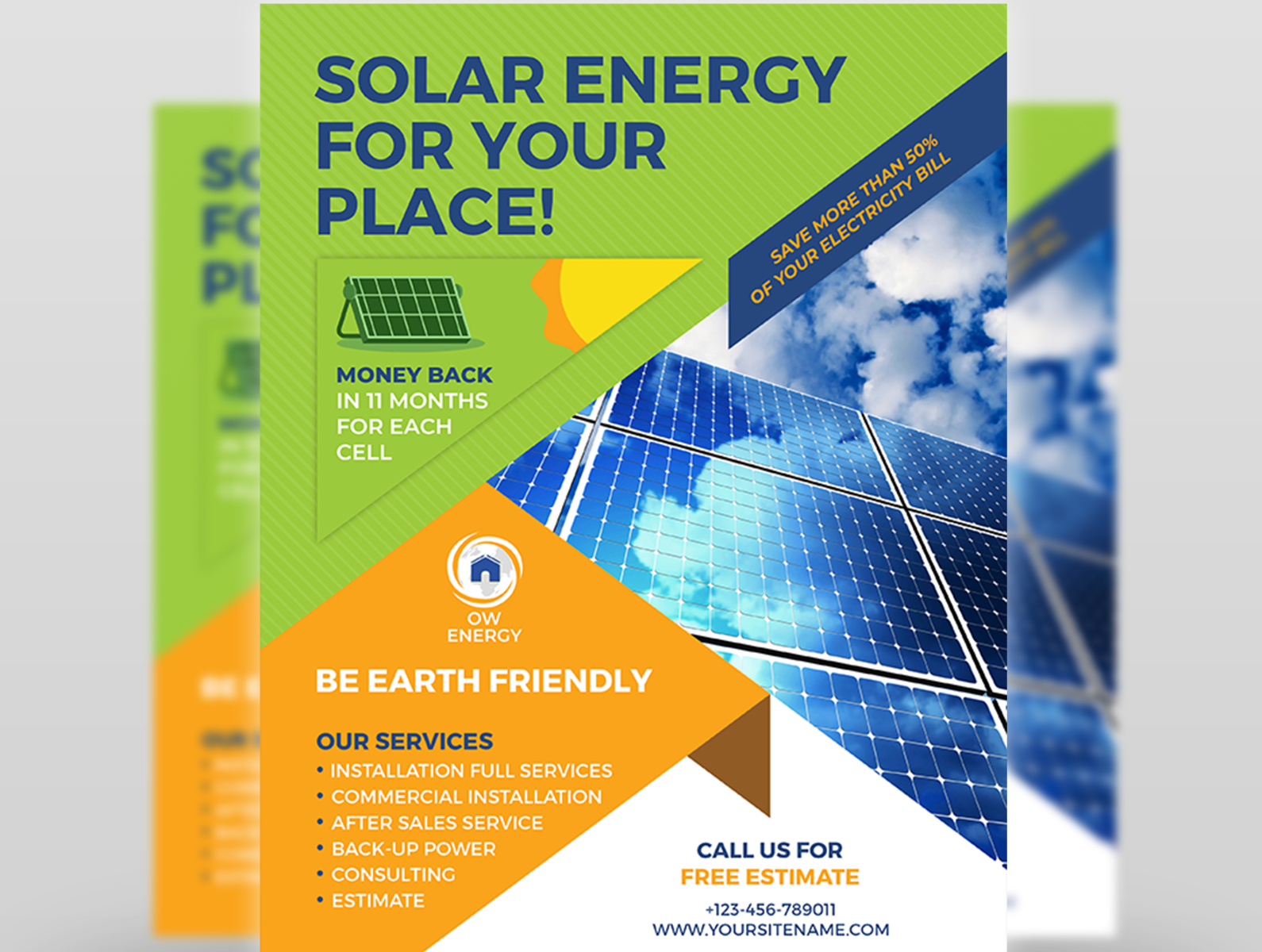 Solar Energy Flyer Templates by OWPictures on Dribbble