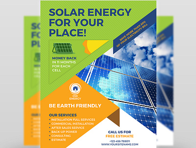 Solar Energy Flyer Templates clean design eco ecological energy environment environmental family green health heat home house life nature organic pollution population professional solar panel advertisement
