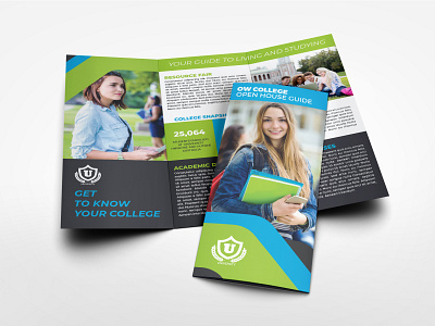 College Open House Tri Fold Brochure Template academic admission advert brochure child college high school house junior kid kindergarten magazine new new day new year observation open open house open house pamphlet