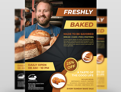 Bakery Flyer Template bake baked baker bakery bakery flyer bakery poster ideas bread business cafe cake cake design template coffee cookie cookies design dessert flour food ice cream