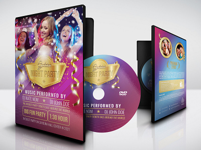 Golden Party DVD Cover and Label Template