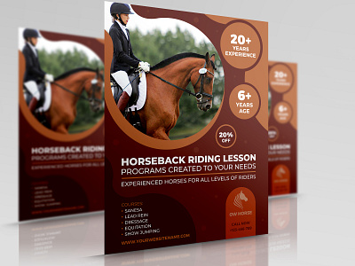 Horseback Riding Lesson Flyer Template by OWPictures on Dribbble