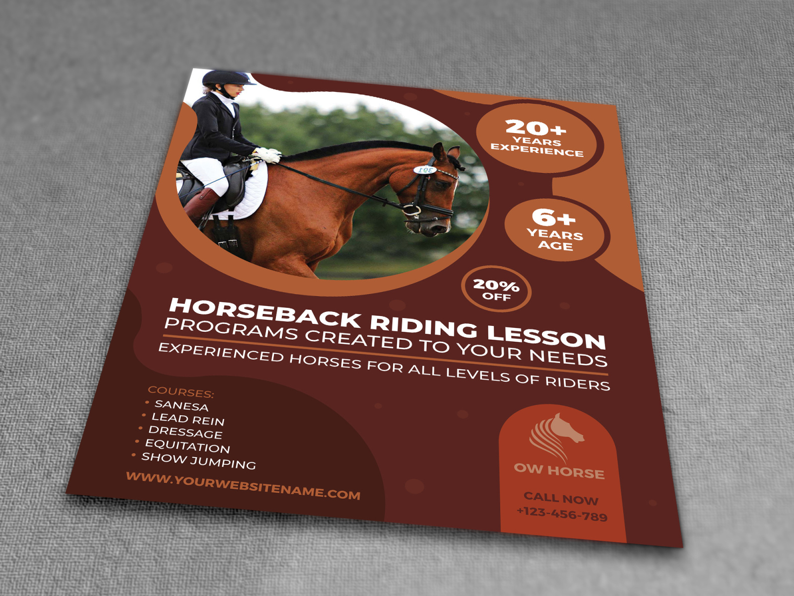 Horseback Riding Lesson Flyer Template by OWPictures on Dribbble