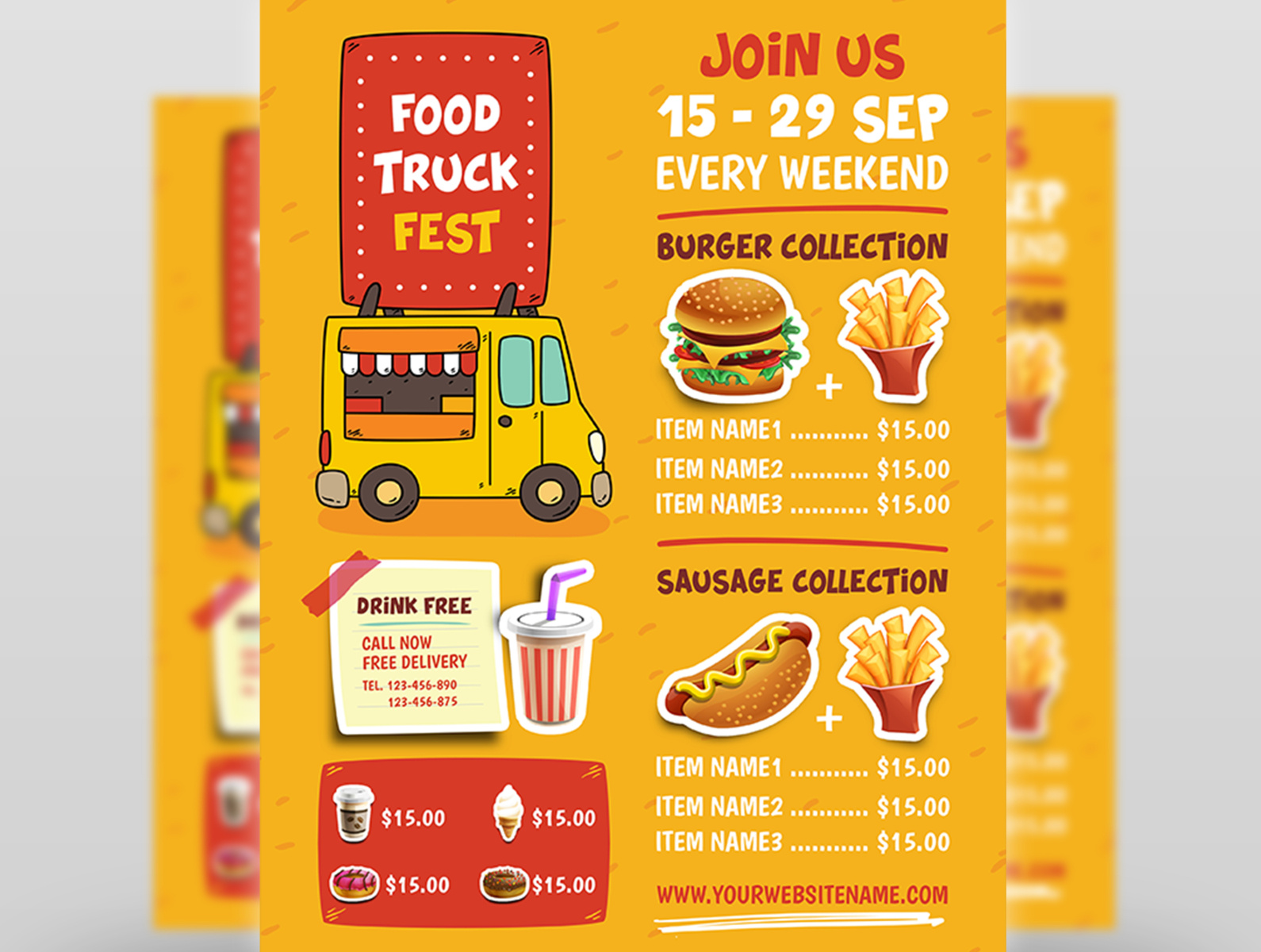 Food Truck Menu Flyer Template by OWPictures on Dribbble