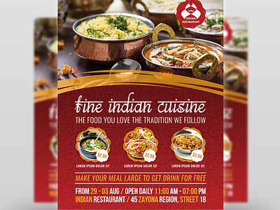 Indian Restaurant Flyer Designs Themes Templates And Downloadable Graphic Elements On Dribbble