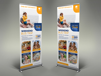 Bus Trip Signage Banner Roll Up Template