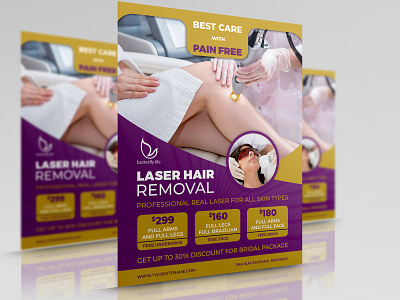 Laser Hair Removal Flyer Template By Owpictures On Dribbble