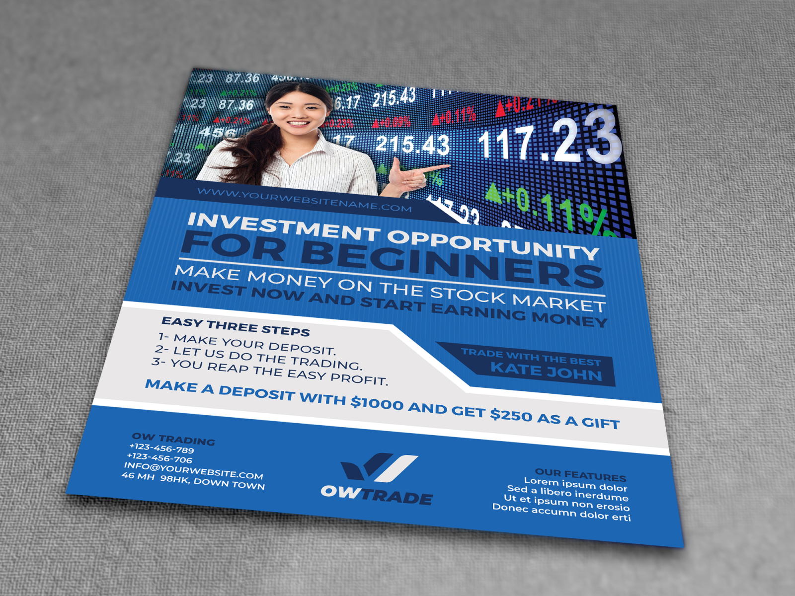 Stock Market Trading Flyer Template by OWPictures on Dribbble