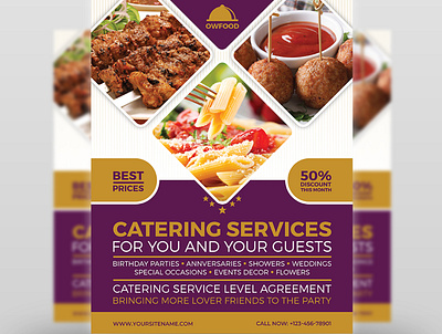 Catering Food Services Flyer Template advertising breakfast breakfast menu brunch buffet corn egg eggs fast food flakes food food menu fresh healthy leaflet menu milk pancakes pie