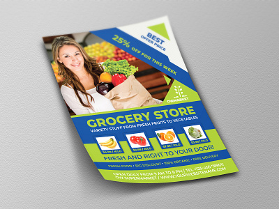 Grocery Store Flyer Template by OWPictures on Dribbble