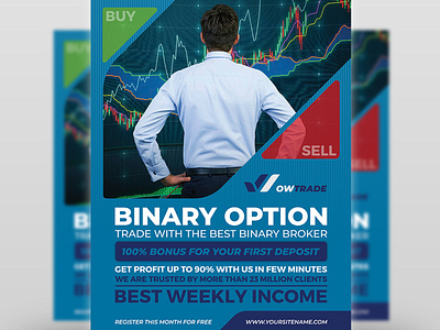 Binary Option Stock Market Trading Flyer Template