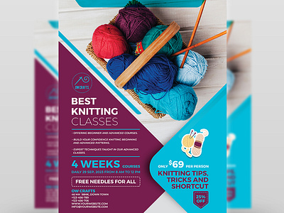 Knitting Classes Flyer Template
