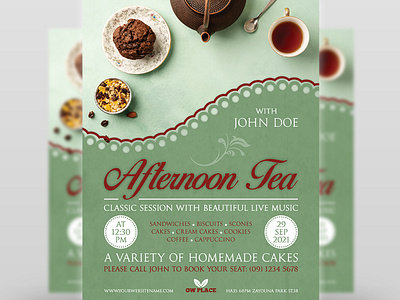 Afternoon Tea High Tea Party Flyer Template
