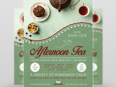 Afternoon Tea High Tea Party Flyer Template by OWPictures on Dribbble