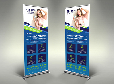 Tax and Accounting Signage Banner Roll Up Template accounting american business commercial flyer flyer template income tax incometax postcard tax tax refund tax return taxes template